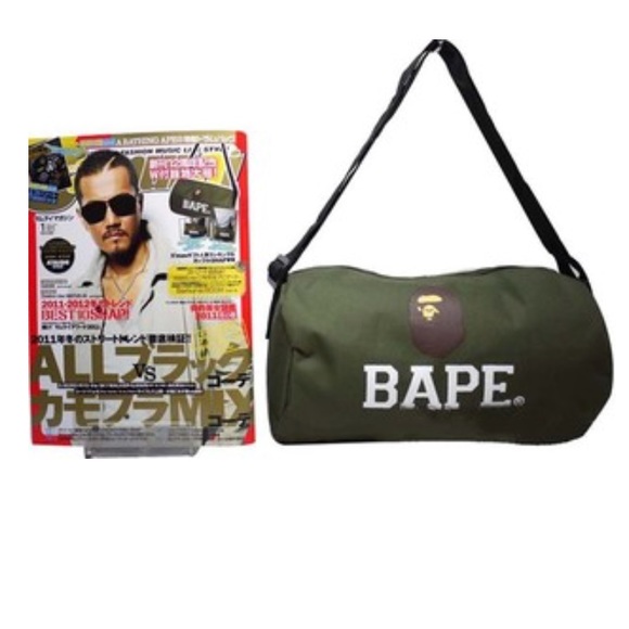 bape duffle bag green